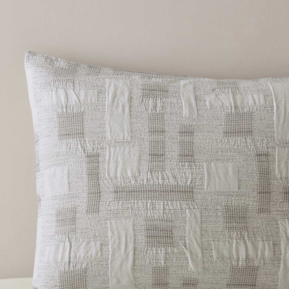 Cairo 3 Piece Cotton Jacquard Comforter Set, Ivory color