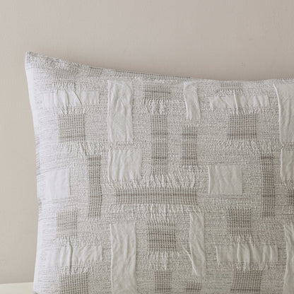 Cairo 3 Piece Cotton Jacquard Comforter Set, Ivory color