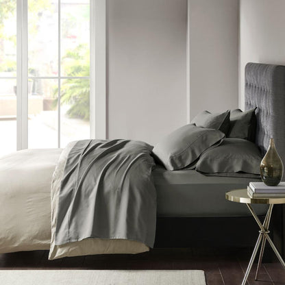 800 Thread Count Cotton Blend Sateen Sheet Set, Charcoal color