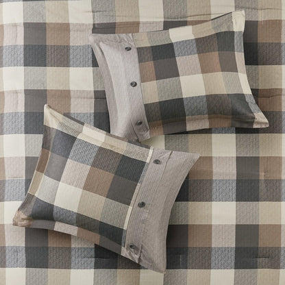 7 Piece Herringbone Comforter Set