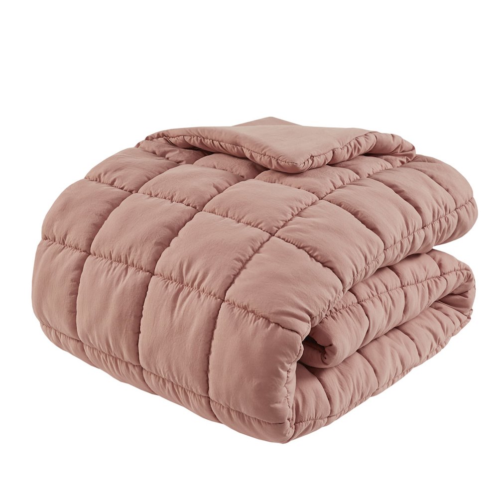 Dream Puff Down Alternative Comforter Set in Rose Color