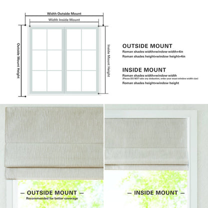 Quincy Total Blackout Cordless Roman Shade, Linen color