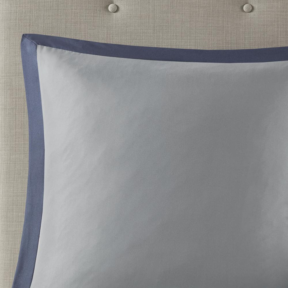 Powell 8 Piece Embroidered Comforter Set, Navy color