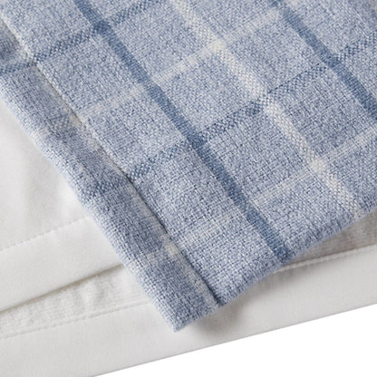 Plaid Rod Pocket and Back Tab Curtain Panel with Fleece Lining