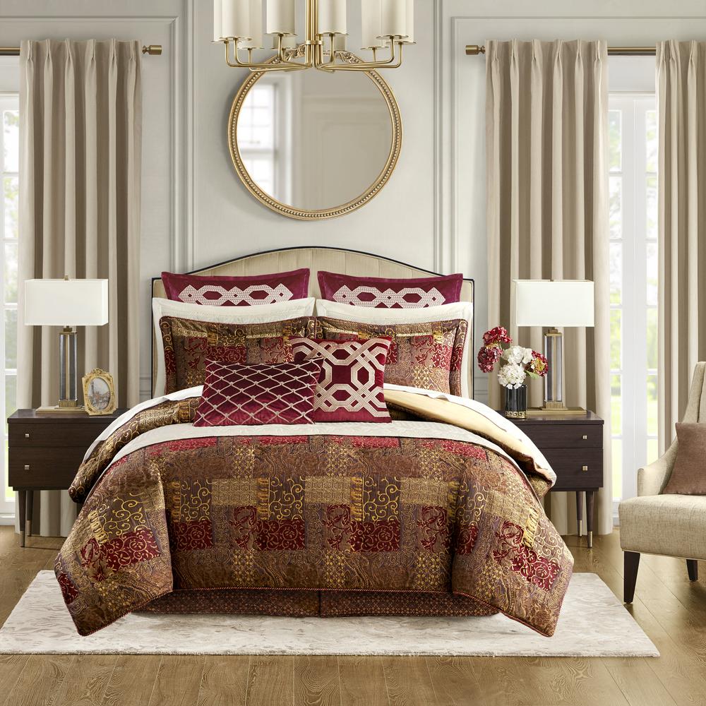 Galleria 4 Piece Comforter Set, Red color