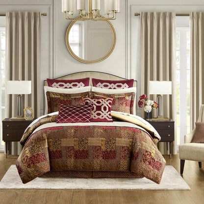 Galleria 4 Piece Comforter Set, Red color