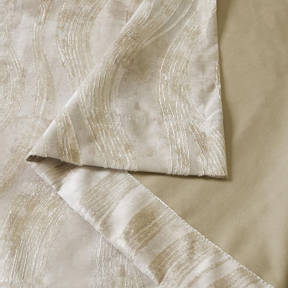 Printed Jacquard Grommet Top Total Blackout Curtain Panel