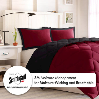 3M Scotchgard Diamond Quilting Reversible Down Alternative Comforter Set