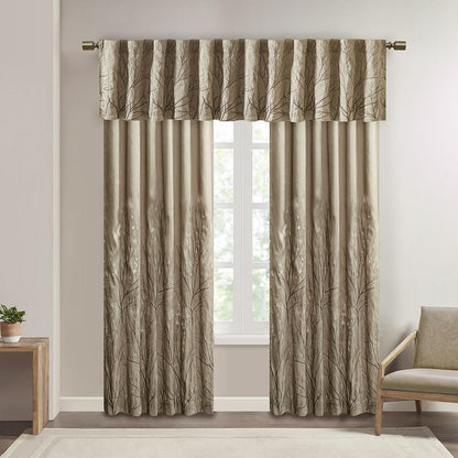 Faux Silk Embroidered Window Valance