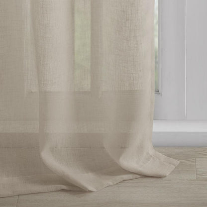 Floral Embellished Cuff Tab Top Solid Curtain Panel