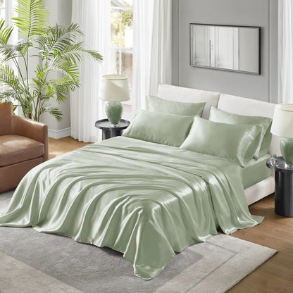 Satin Luxury Sheet Set in Sage