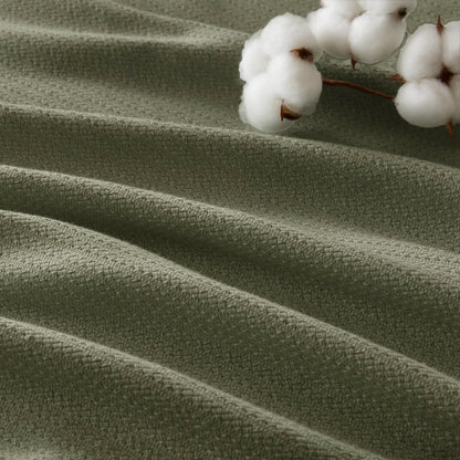 Liquid Cotton Blanket, Olive Green color
