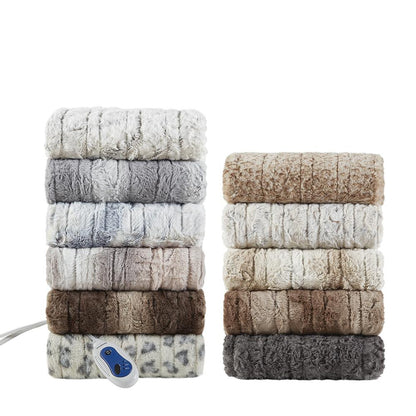 Oversized Faux Fur Heated Throw