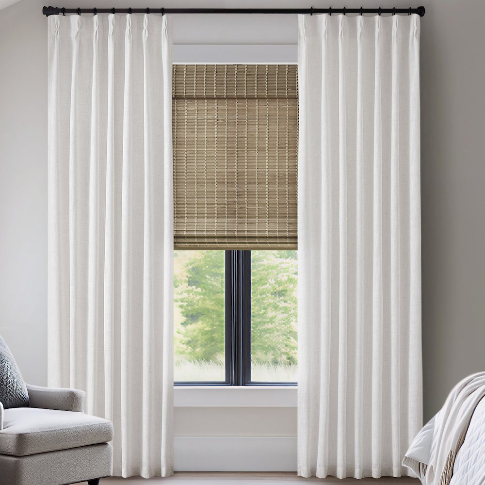 Emery 300gsm poly linen with 7 pinch pleat per pc
