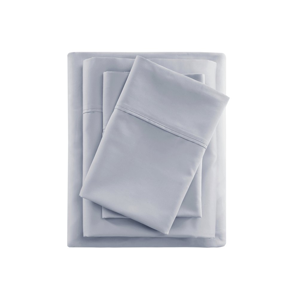 600 Thread Count Cooling Cotton Blend 4 PC Sheet Set, Blue color