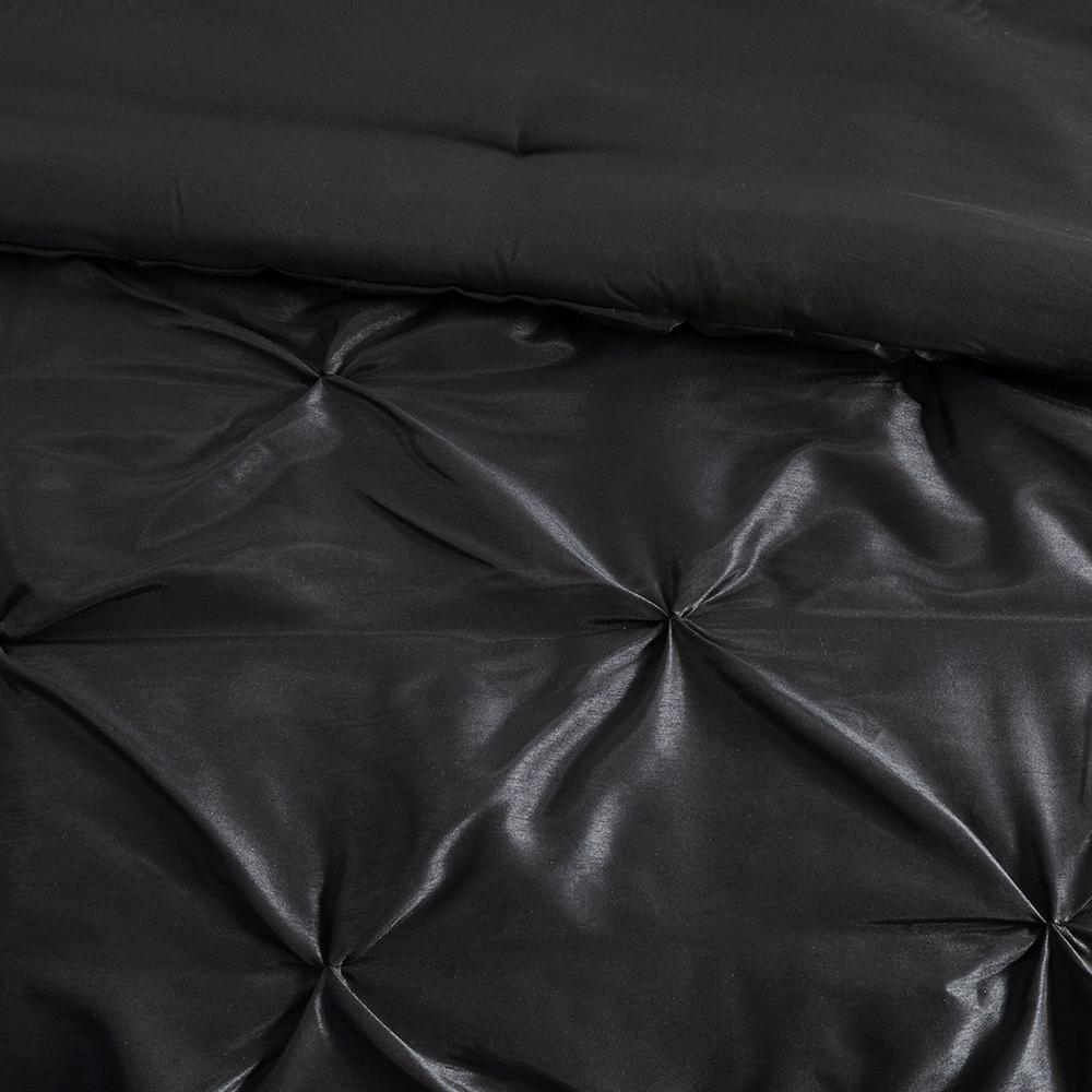 Laurel 7 Piece Tufted Comforter Set, Black color