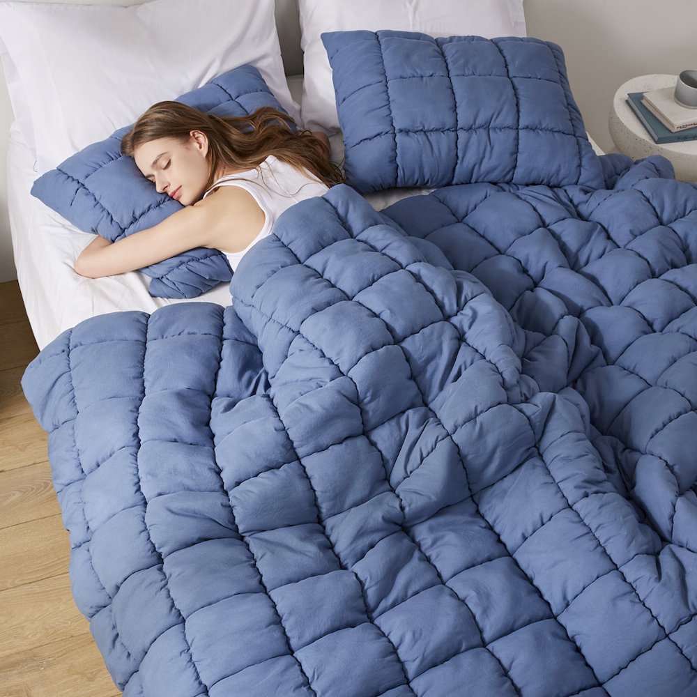 Dream Puff Down Alternative Comforter Set in Navy Color
