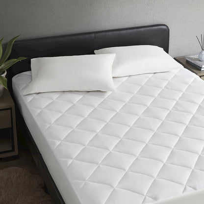 Cooling Touch Overfilled Deep Pocket Mattress Pad in White Color
