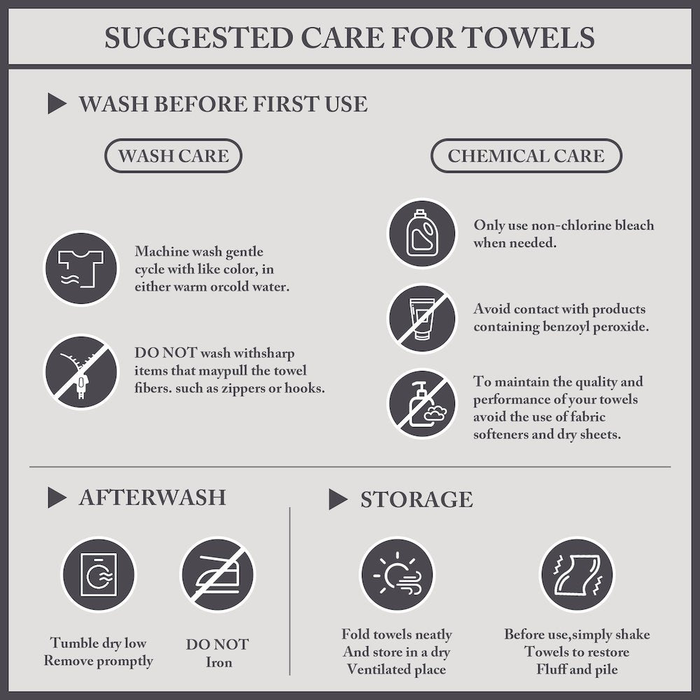 Turkish Cotton 6 Piece Bath Towel Set