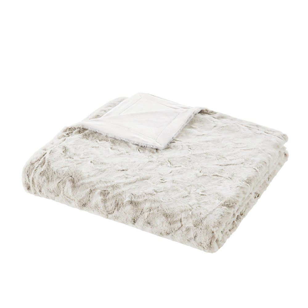 Zuri Faux Fur Blanket, Grey color