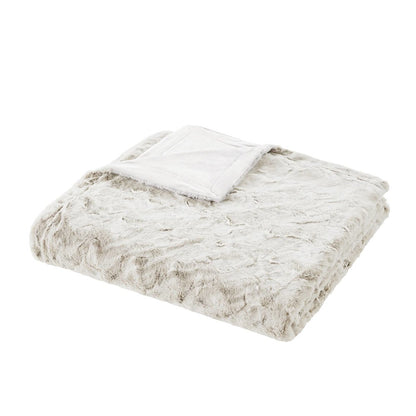 Zuri Faux Fur Blanket, Grey color