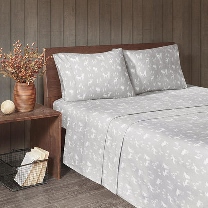 Flannel Sheet Set, Grey Moose color