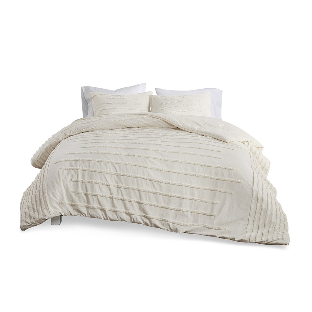 3 Piece Cotton Chenille Duvet Cover Set