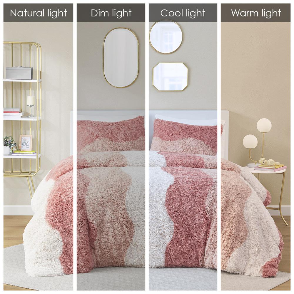 Ombre Shaggy Faux Fur Duvet Cover Set