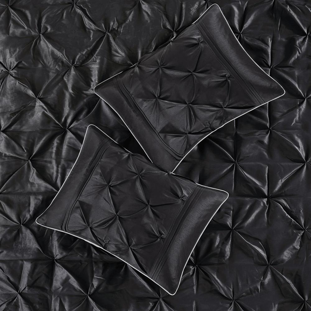Laurel 7 Piece Tufted Comforter Set, Black color