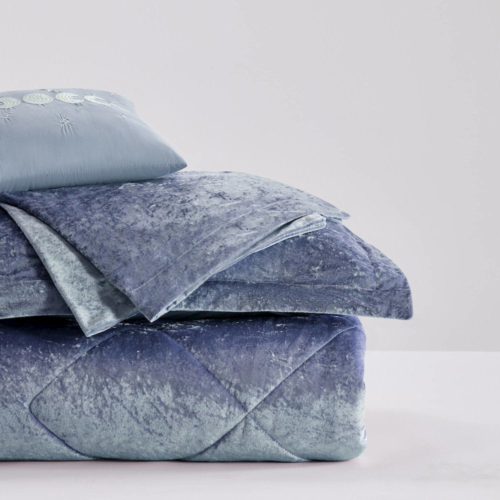Velvet Duvet Cover Set with Throw Pillow