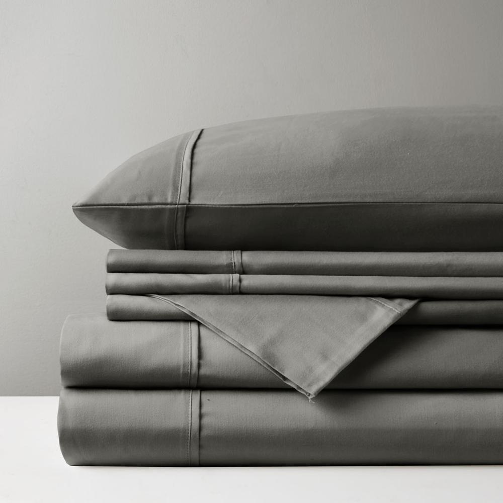 800 Thread Count Cotton Blend Sateen Sheet Set, Charcoal color