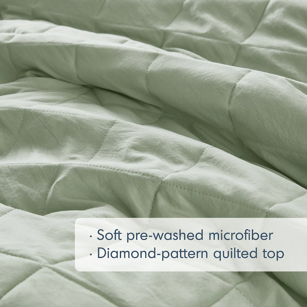 Diamond Quilted Ruffle Edge Comforter Set