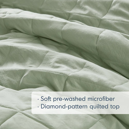 Diamond Quilted Ruffle Edge Comforter Set