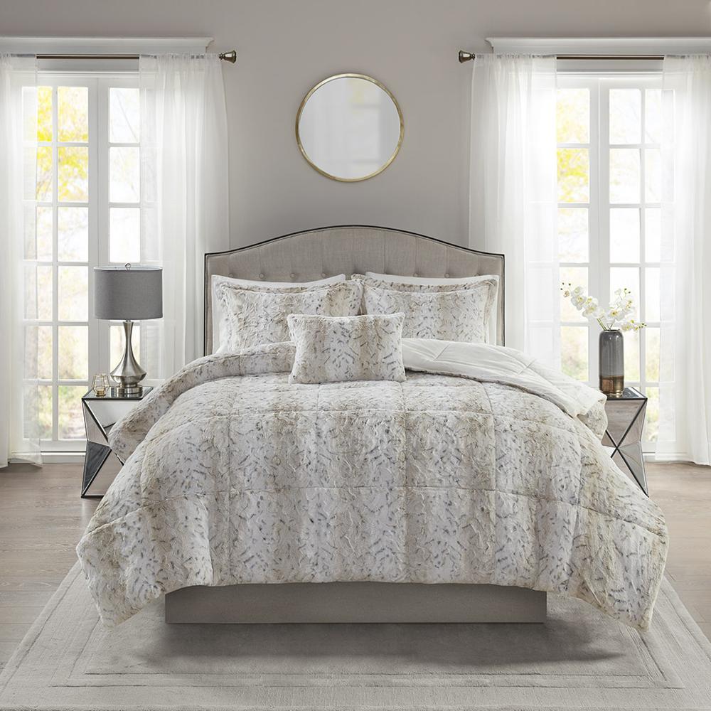 4PC Faux Fur Comforter Set