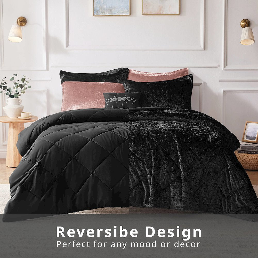 Velvet Duvet Cover Set with Throw Pillow