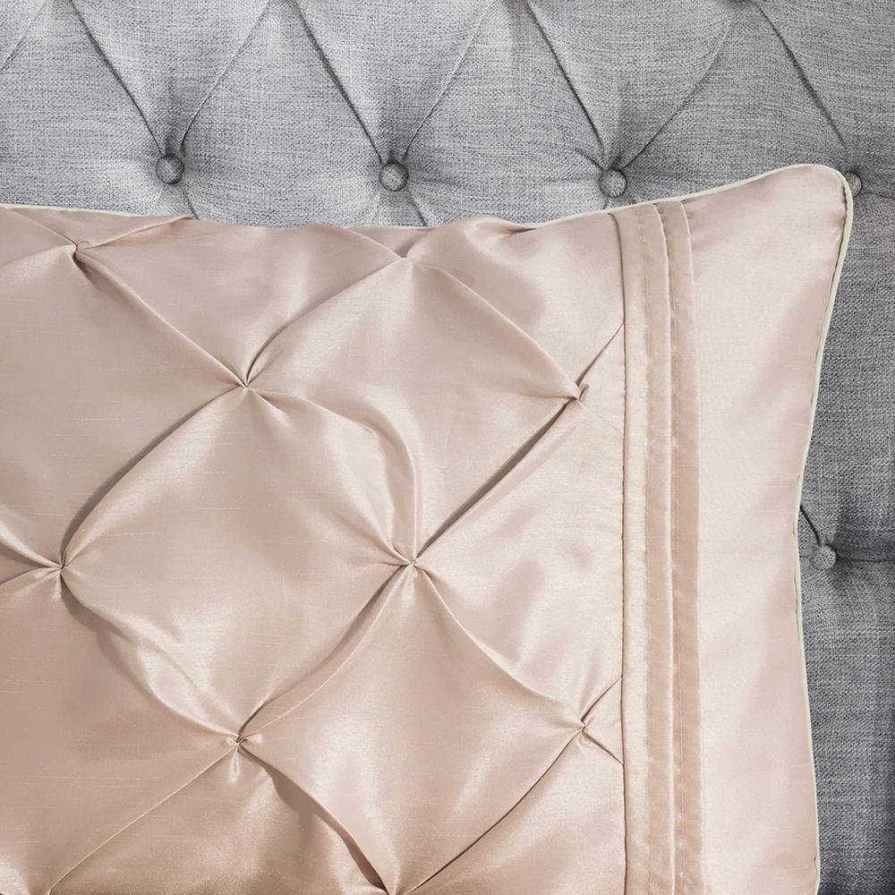 Laurel 7 Piece Tufted Comforter Set, Blush color