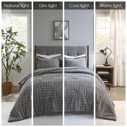 Arctic Fur Down Alternative Comforter Mini Set, Grey color