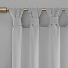 Floral Embellished Cuff Tab Top Solid Curtain Panel