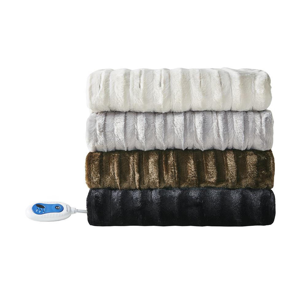 Faux Fur Heated Throw