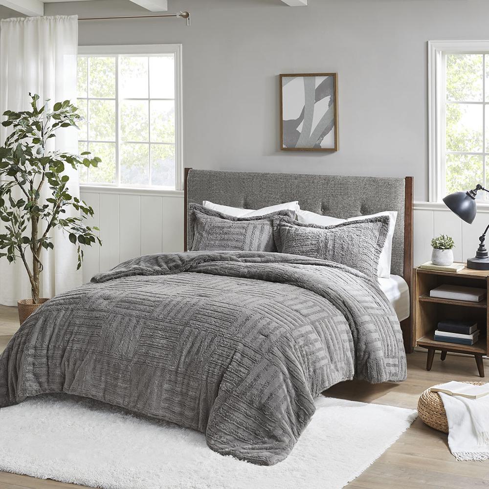 Arctic Fur Down Alternative Comforter Mini Set, Grey color