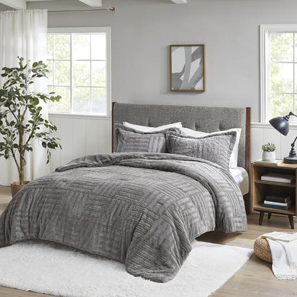 Arctic Fur Down Alternative Comforter Mini Set, Grey color
