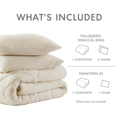 Double Diamond Quilted Teddy Comforter Set