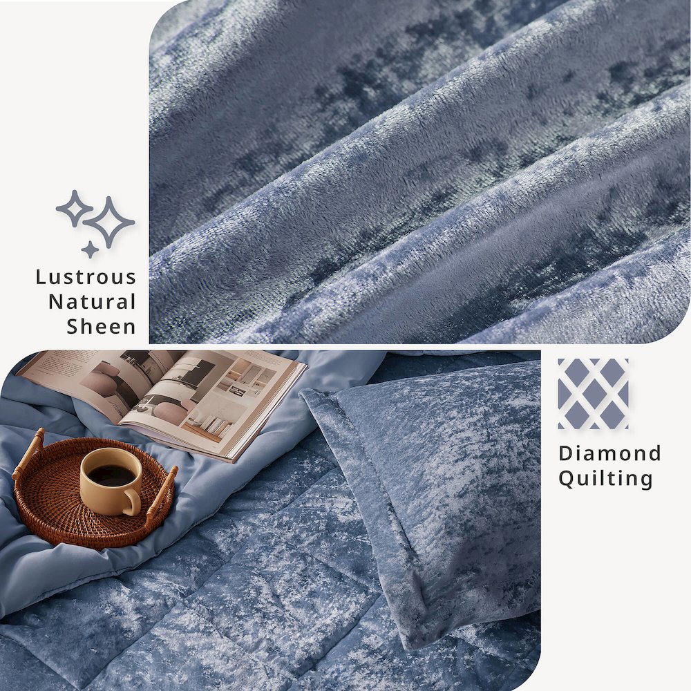 Velvet Duvet Cover Set with Throw Pillow