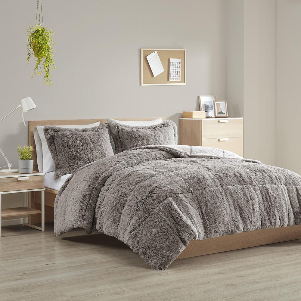 Shaggy Long Fur Comforter Mini Set