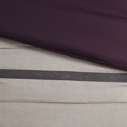 Palmer 7 Piece Faux Suede Comforter Set, Purple color