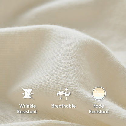 Cotton Blend Jersey Knit All Season Sheet Set, Cream color