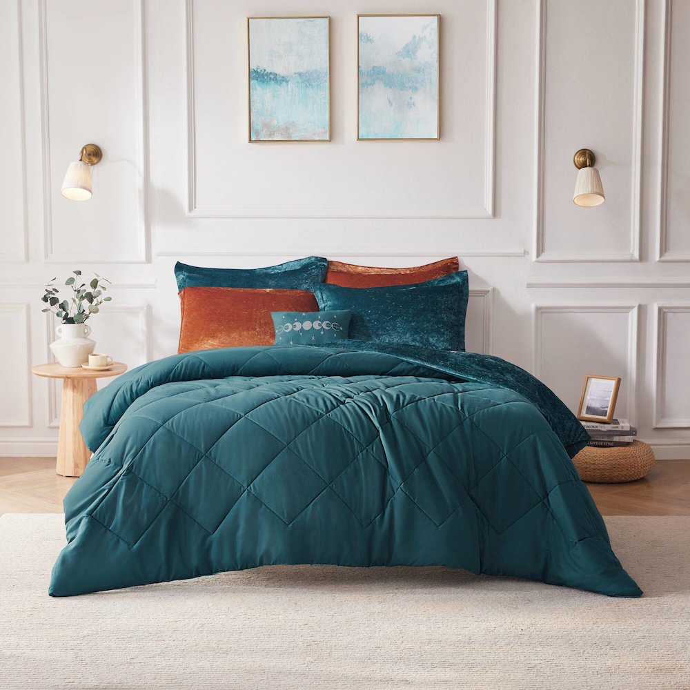 Velvet Duvet Cover Set with Throw Pillow
