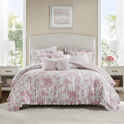 4 Pieces Comforter Set with Decorative Pillows