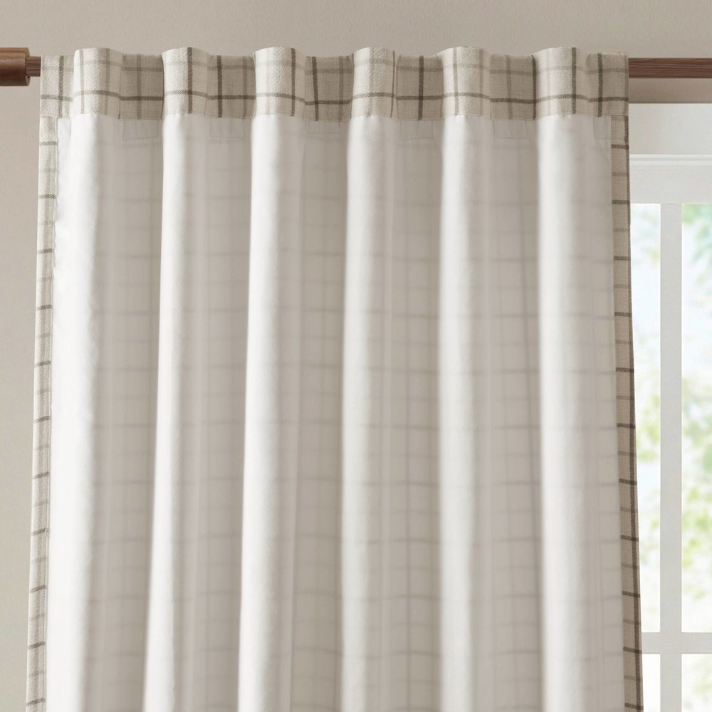 Anaheim Plaid Rod Pocket and Back Tab Curtain Panel with Fleece Lining