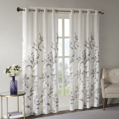 Cecily Burnout Printed Window Curtain Panel